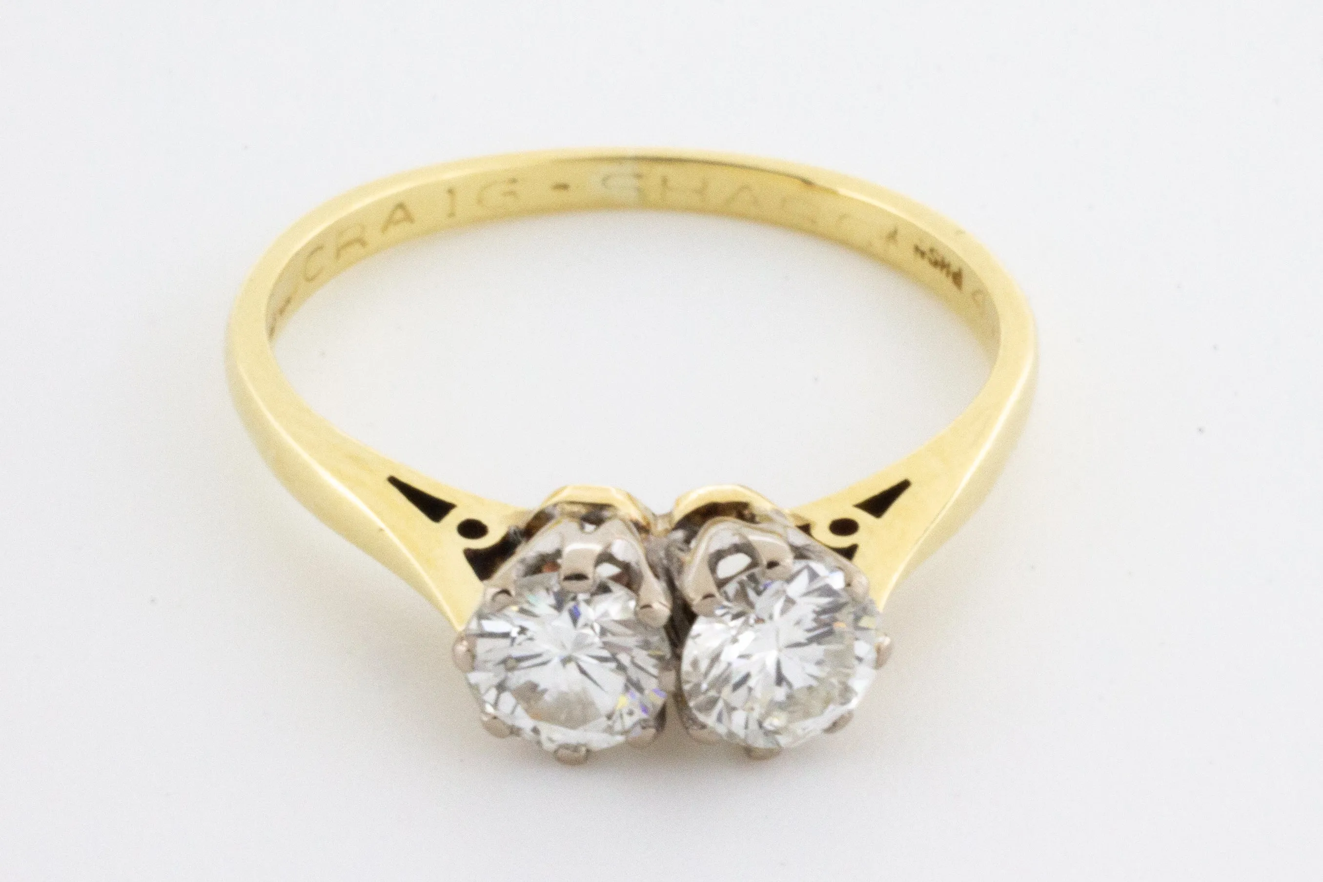 Vintage twin set brilliant cut diamond ring