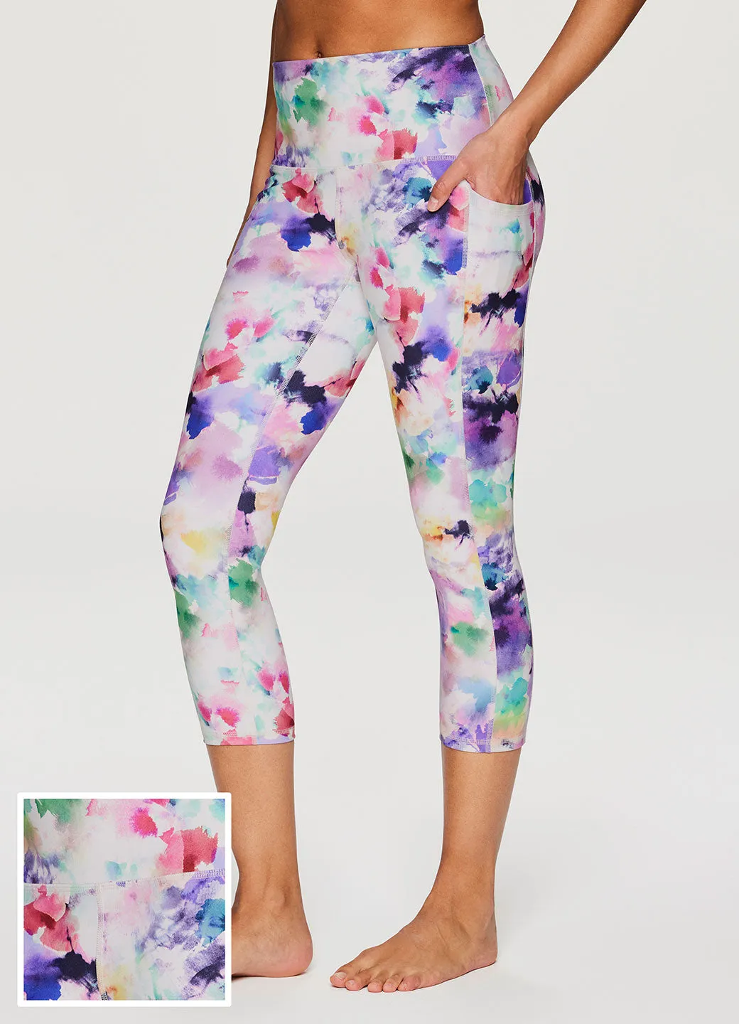 Watercolor Floral Super Soft Capri